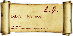 Lebó János névjegykártya